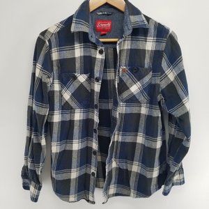 Coleman plaid button up long sleeve flannel size M Youth